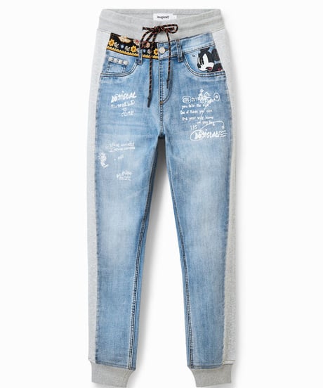 デシガル　Desigual　ミッキーマウス　ジョガージーンズ　23SWDD77-5007