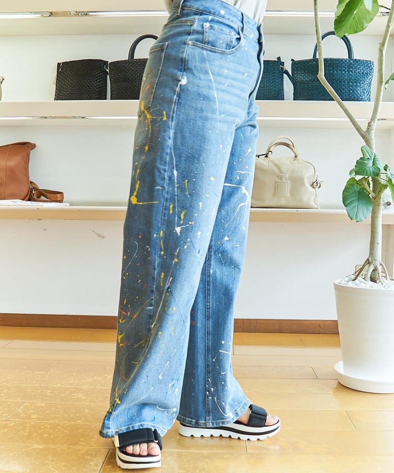 ミカーレミカーレ ペイントワイドデニムワークパンツ MDE110PAE-A1 | take2