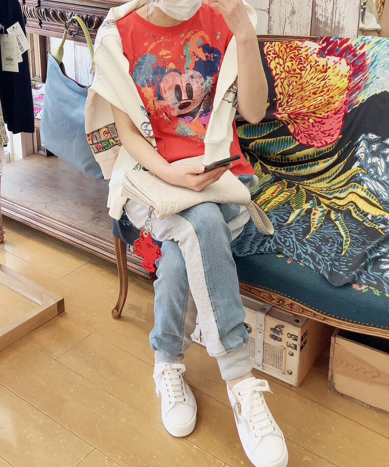 デシガル Desigual ミッキーマウス ジョガージーンズ 23SWDD77