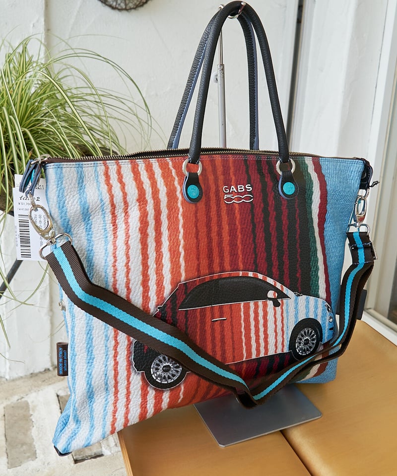 GRANDE FIAT500柄 イタリア製 牛革トートバッグ T3F6248 | take2