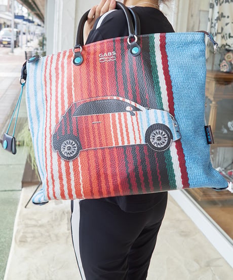 GRANDE　FIAT500柄　イタリア製　牛革トートバッグ　T3F6248