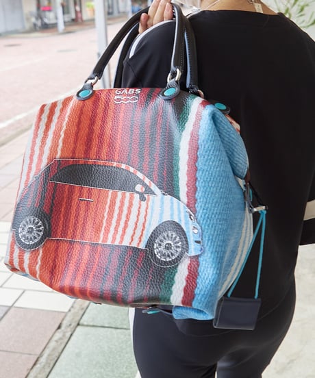 GRANDE　FIAT500柄　イタリア製　牛革トートバッグ　T3F6248