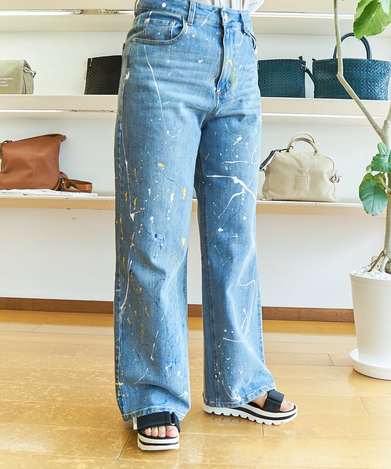 ミカーレミカーレ ペイントワイドデニムワークパンツ MDE110PAE-A1 | take2