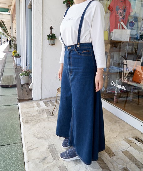 ローゼン　サスペンダー付きデニムスカート　186-255-021