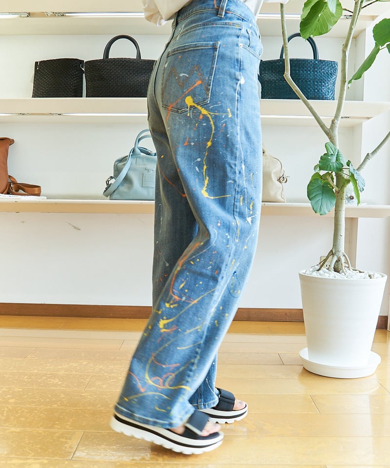 ミカーレミカーレ ペイントワイドデニムワークパンツ MDE110PAE-A1 | take2