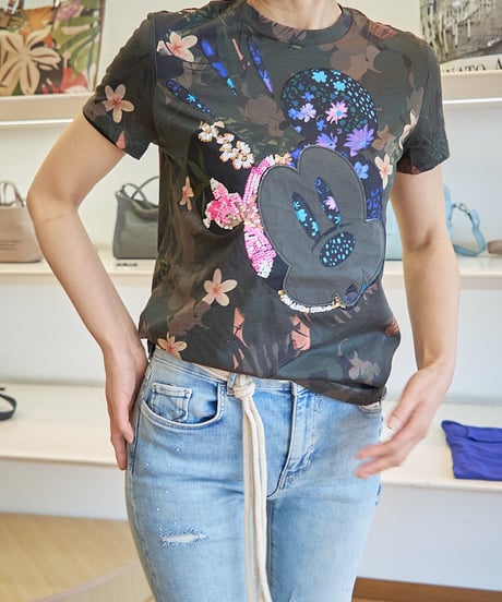デシガル　ミッキーマウス迷彩Tシャツ　22SWTKAN-4003-L