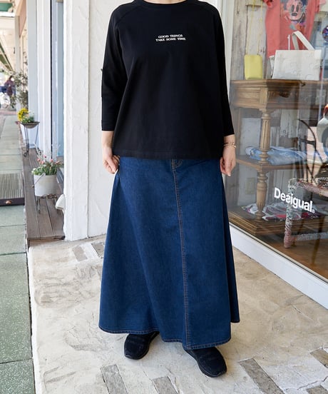 ローゼン　サスペンダー付きデニムスカート　186-255-021