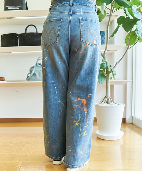 ミカーレミカーレ　ペイントワイドデニムワークパンツ　MDE110PAE-A1