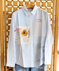 デシガル　Desigual　パッチ ストライプ シャツ　23SWCW435151