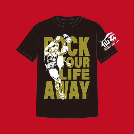 里村明衣子 ROCK YOUR LIFE AWAY Tシャツ　ブラック