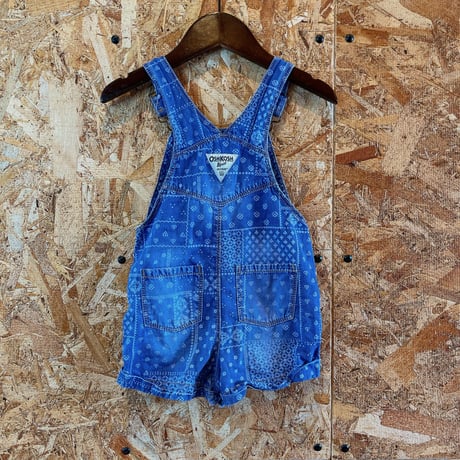 “OSHKOSH パッチワーク SHORTALL” 90cm / so-90-5