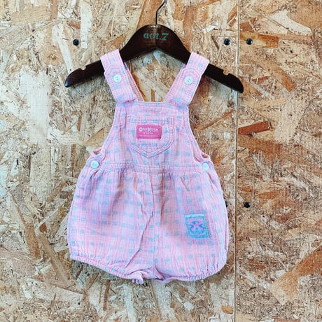 “OSHKOSH ピンクSHORTALL” 95cm / so-95-5