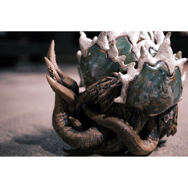 シーグラスアート 悪魔ちゃんとデビルくまさん♪ 大眼悪魔化series 竜舌怪 | Willing plant