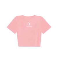 PeachPick  オリジナルロゴ  スリムフィット半袖Tシャツ ピンク