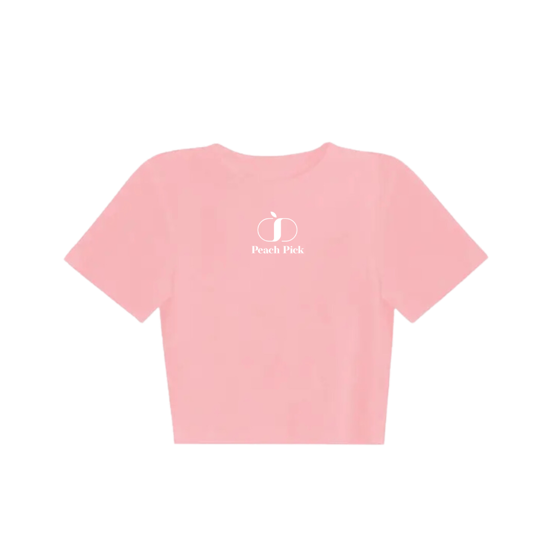 p(R)jectR ロゴ Tシャツ ピンク　Lサイズ PeachPick オリジナルロゴ スリムフィット半袖Tシャツ ピンク | Peach P