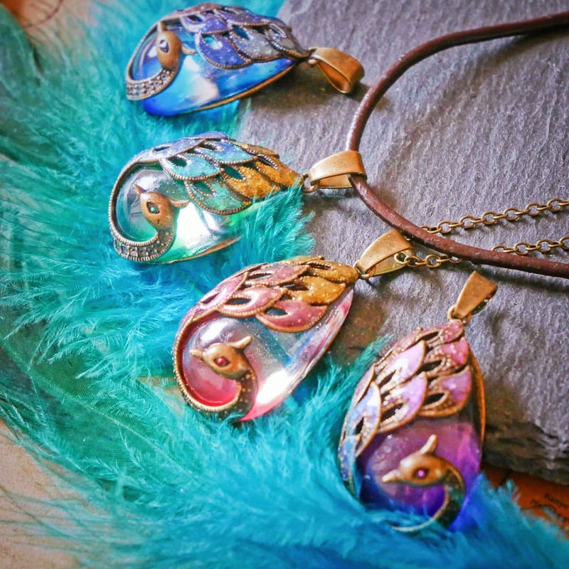 4色＊不死鳥の癒しの涙 ネックレス（チェーン/牛革紐） | 3 count…の