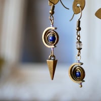 2色＊はじまりの石の天球儀　ラピスラズリ×水晶　ピアス/イヤリング