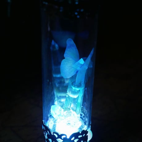 3色＊蝶と鉱石の光魔法　LED装飾ランプ