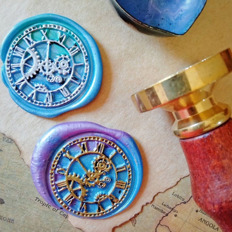 本物志向の個性派☆魔法カラーのシーリングスタンプ 文字盤と歯車 | 3