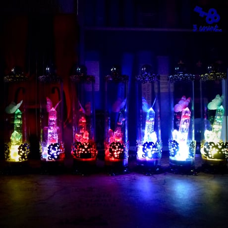 3色＊蝶と鉱石の光魔法　LED装飾ランプ