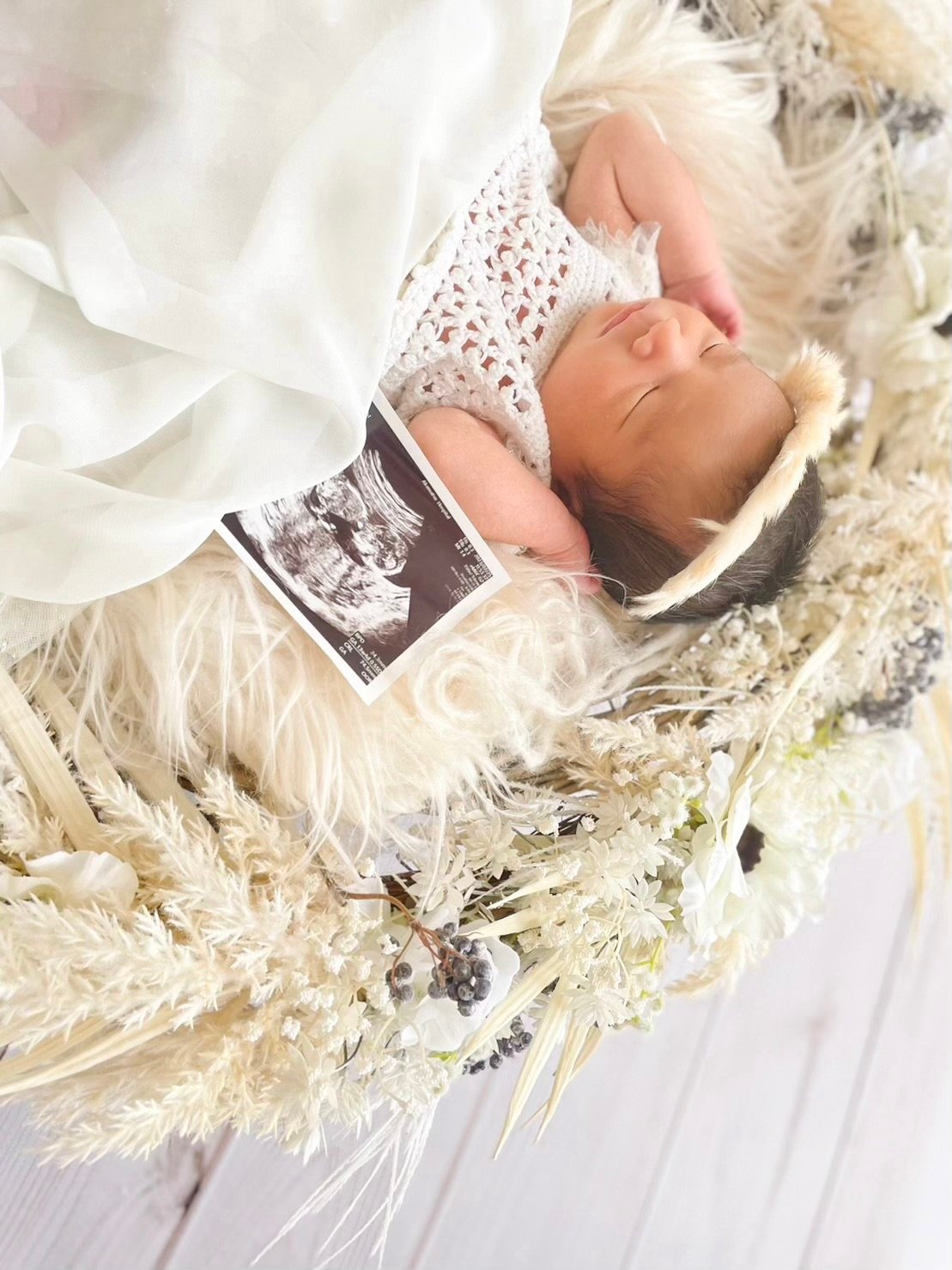 Link toプラン】Whiteフラワーリース / 20012 | ニューボーンフォト Li