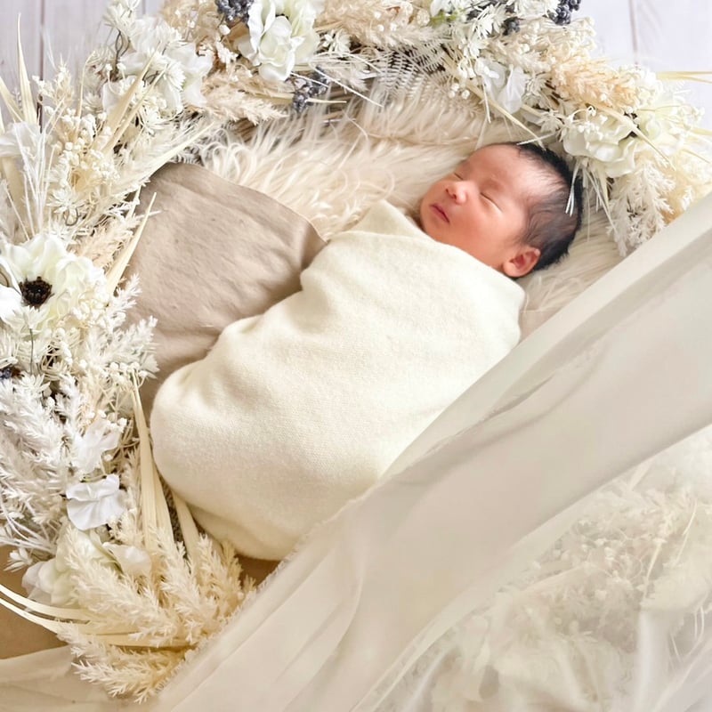 Link toプラン】Whiteフラワーリース / 20012 | ニューボーンフォト Li