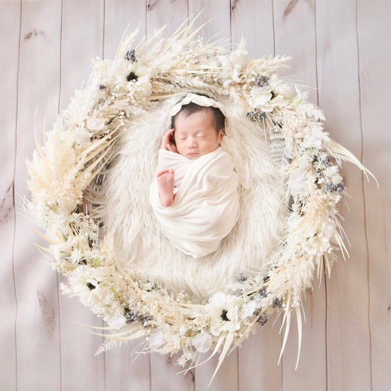 Link toプラン】Whiteフラワーリース / 20012 | ニューボーンフォト Li