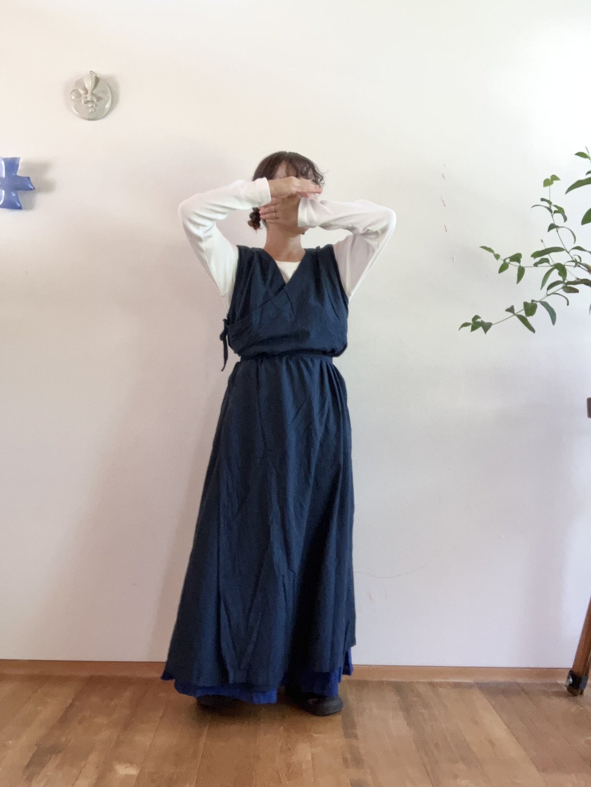ヂェン先生の日常着 】無袖カシュクールワンピース | yugeko ヂェン先生の日常着 】無袖カシュクールワンピース | yugeko