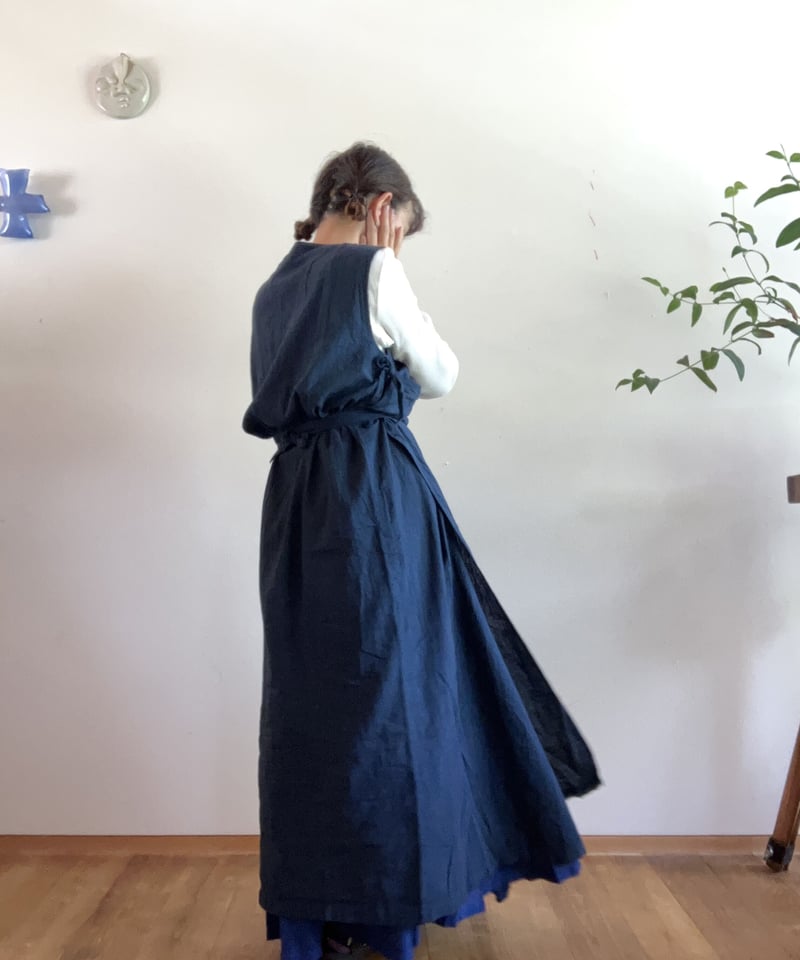 ヂェン先生の日常着 】無袖カシュクールワンピース | yugeko ヂェン先生の日常着 】無袖カシュクールワンピース | yugeko