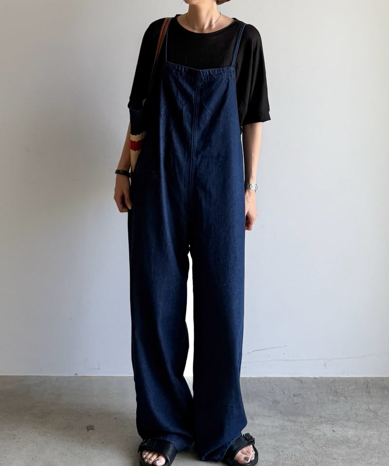 back shirring denim salopette【8月下旬】 | ARULLE