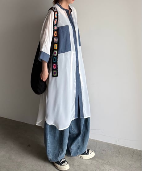 dungaree pocket long shirt