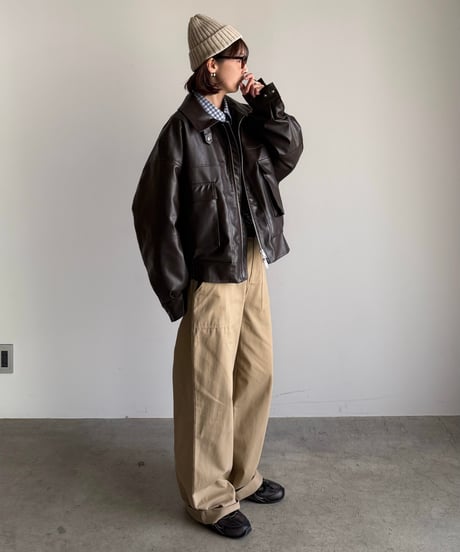 quilting fake leather jacket