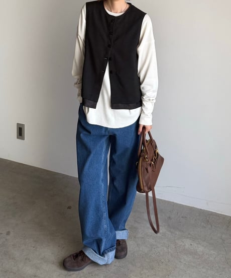 tweed button vest (set up対応)【予約商品】