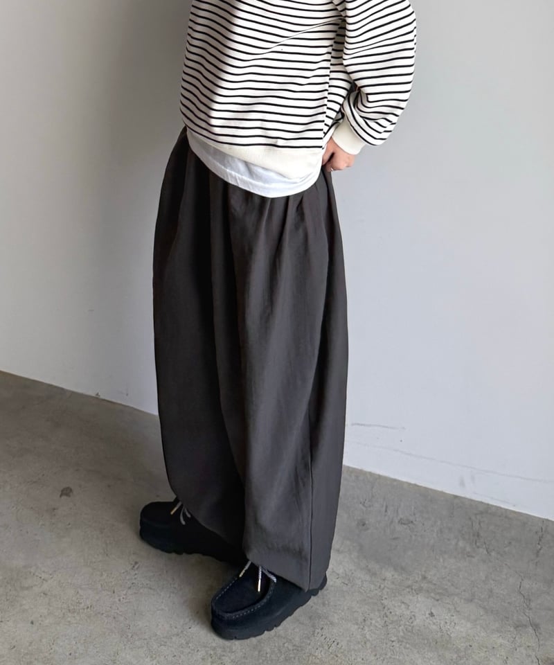 【タグ付き未使用】ARULLE roll up warm slacks pocket tuck form pants (set up対応)【予約商品】 | ARULLE