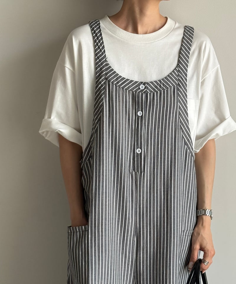 stripe over salopette【8月初旬】 | ARULLE