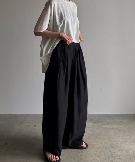 sheer lyocell tuck pants