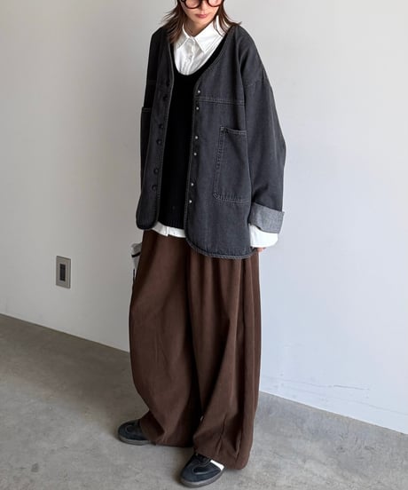 【POPUP】loose tapered corduroy pants