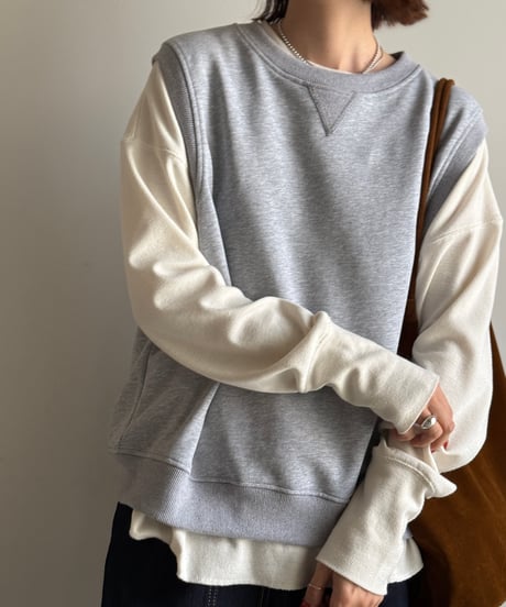 crew neck sweat vest