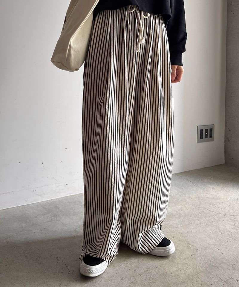 パンツ everyone relax-fit stripe easy pants パンツ everyone relax-fit stripe easy pants everyone relax