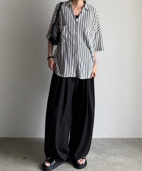 knit lace stripe shirt