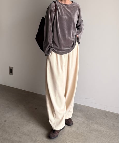 mesh velour pullover