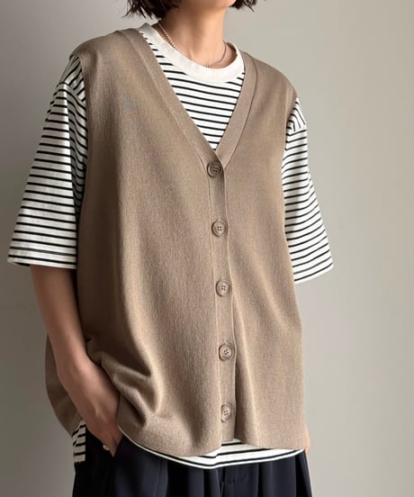 summer knit button vest【一部予約】