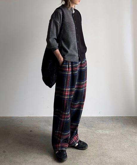 【POPUP】roll up warm slacks〈check〉