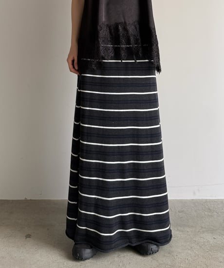 multi border knit skirt