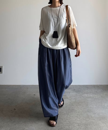 sheer lyocell tuck pants