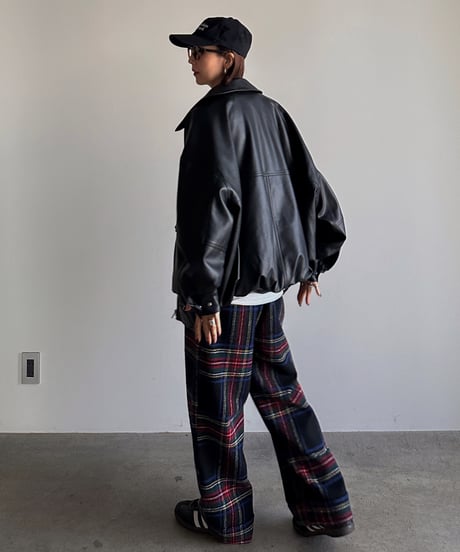 【POPUP】roll up warm slacks〈check〉