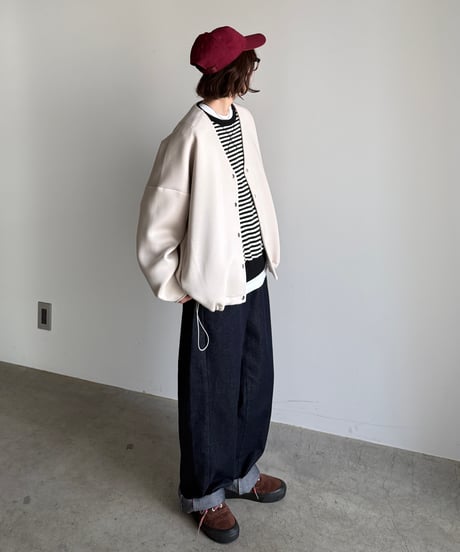 pleats curve denim