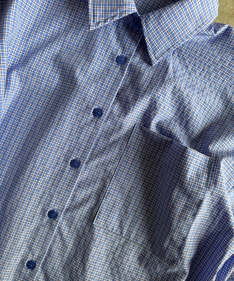 blue pattern shirt
