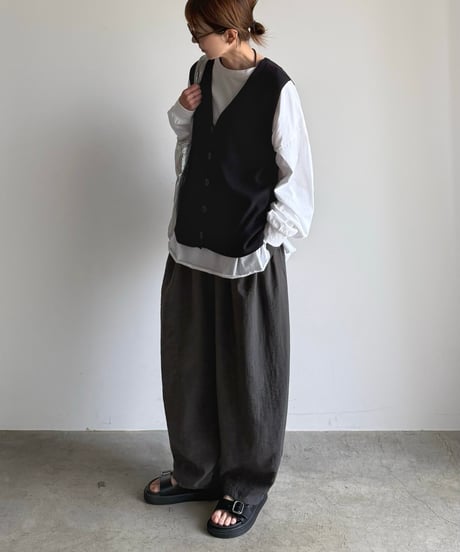 summer knit button vest【一部予約】