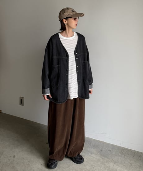 long rib sleeve pullover〈border〉